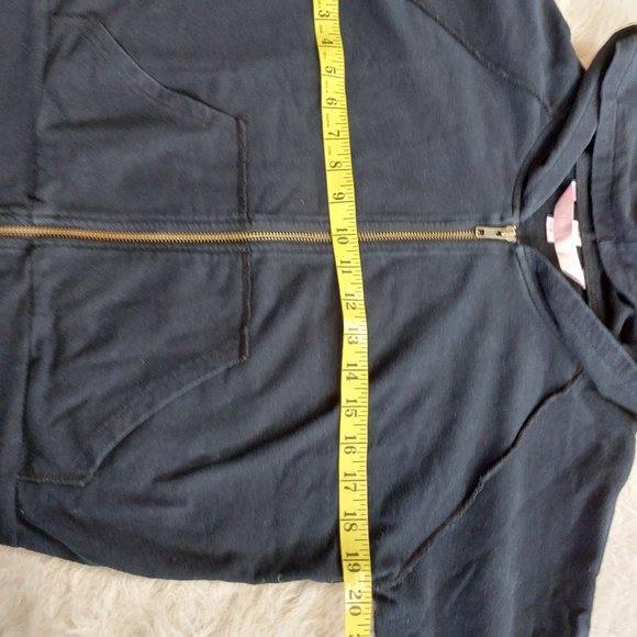 Victoria's Secret Jeweled Diamond Skull Cropped 3/4 Sleeve Hooded Zip Sweatshirt - Picture 4 of 10